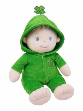 NWT June Garden Sweet Dolly Clover 12" Plush Baby Doll St. Patrick's Day Green